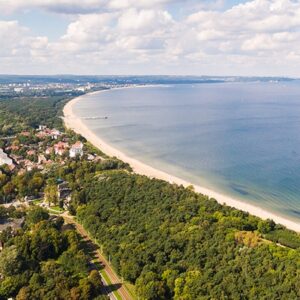 Lot samolotem nad Bałtykiem i Zatoką Gdańską