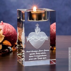 Gorejące Serce 3D • personalizowany świecznik 3D • Pamiątka Religijna