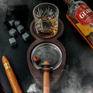 Whisky&Cigar Tray – Komplet Dżentelmena do Whisky z Cygarem