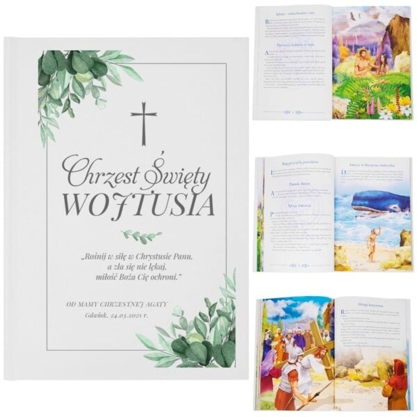 Biblia na Chrzest / Własny Nadruk / Pamiątka Chrztu z personalizacją / Prezent na Chrzest