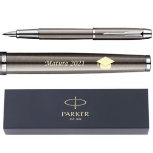 Eleganckie Pióro wieczne Parker IM Gun Metal CT Etui Grawer