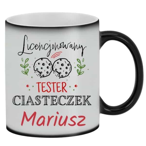 Magiczny kubek świąteczny z nadrukiem na Święta / Tester Ciasteczek / Prezent pod choinkę / Matowy / 330 ml