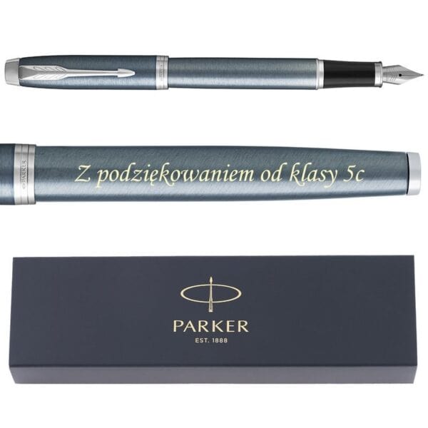 Parker IM Pióro Wieczne Blue Grey CT Grawer