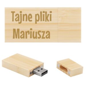 Pendrive bambusowy 32 GB Pamięć USB prezent z Grawerem