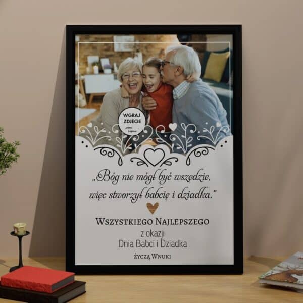 Plakat ze zdjęciem / Dzień Babci i Dziadka / Personalizowany plakat / Plexi / Zdjęcie / Prezent na Dzień Babci i Dziadka