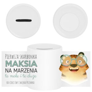 Skarbonka z nadrukiem / Na marzenia / prezent dla dziecka / ceramiczna