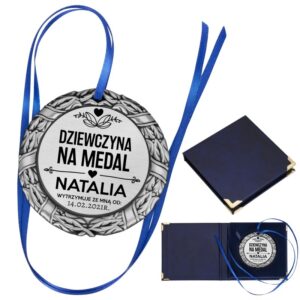 Srebrny medal z dedykacją / Dziewczyna na medal / Prezent dla dziewczyny