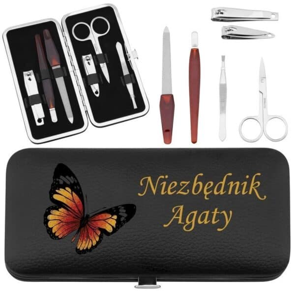 Zestaw do Manicure w etui Prezent na urodziny z Grawerem