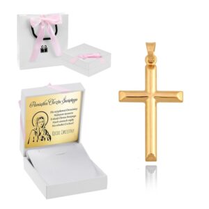 Złoty Krzyżyk / pr. 585 / Personalizacja / Krzyżyk dla Chrześniaczki / Prezent na Chrzest dla dziewczynki