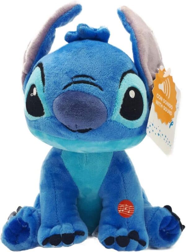 Stitch - 28 cm pluszak z dźwiękiem Disneya Lilo & Stitch: Przytulna i miękka pluszowa figurka, idealna na prezent dla dzieci